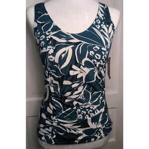 Garnet Hill Shoreline Ruched Tankini Top Racerback Women's 8 Beach Resort (1027)